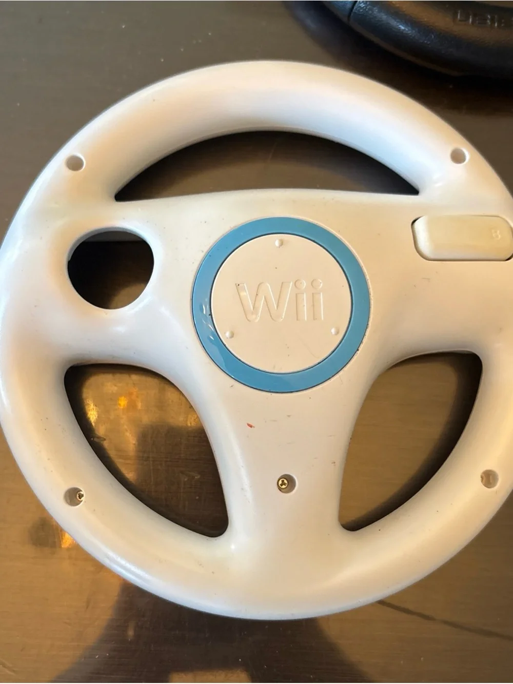 Nintendo White and Black Wii Mario Kart Steering Wheel Set